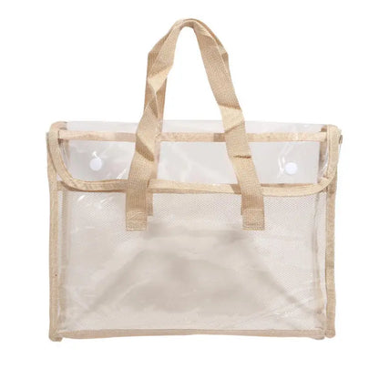 Large Capacity Waterproof Handheld Study Bag – Transparent PVC Exam & Test Paper Storage for Elementary School