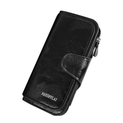 Men’s PU Leather Long Zipper Wallet – Business Card Holder & High-Quality Men’s Handbag Wallet