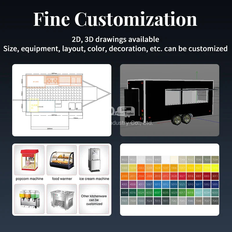 Mobile Fast Food Trailer – Fully Equipped Enclosed BBQ Vending Cart & Restaurant Food Truck with Full Kitchen