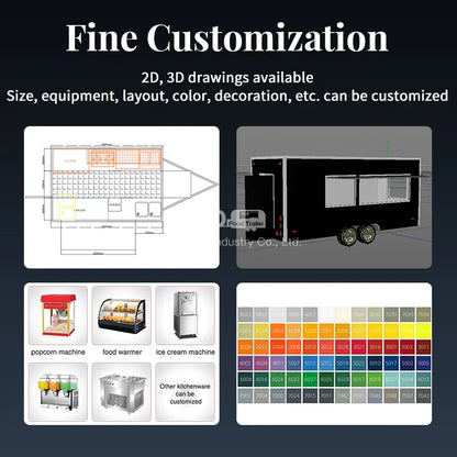 Mobile Fast Food Trailer – Fully Equipped Enclosed BBQ Vending Cart & Restaurant Food Truck with Full Kitchen