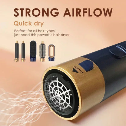 5-in-1 Hair Dryer Comb Set – Professional Hot Air Styler for Curling, Straightening & Volumizing Hair at Home