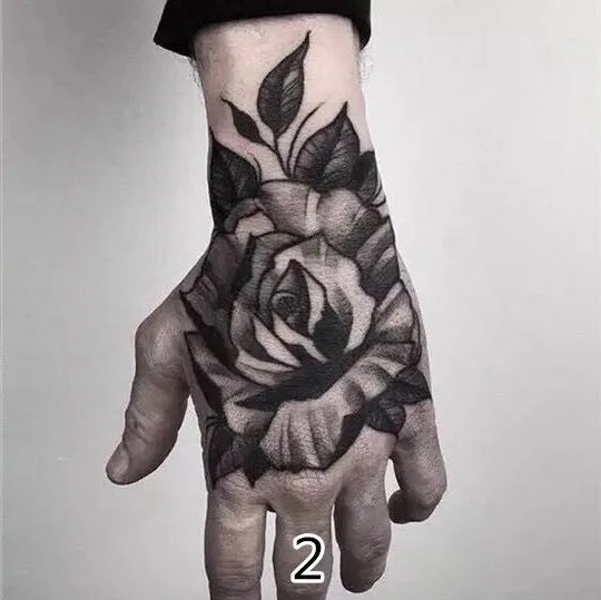 Waterproof Temporary Rose Flower Tattoo Stickers – Fake Flash Body Art for Men & Women Hands and Body