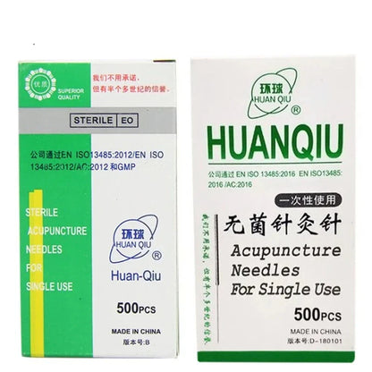500pcs Sterile Disposable Acupuncture Needles Box – Huaqiu Beauty Acupoint Massage Therapy & Body Treatment Masajeador Set