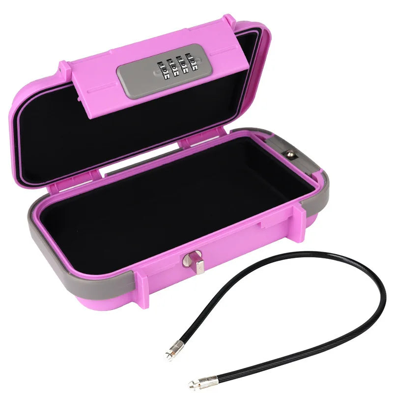 Portable Travel Safe Lock Box – Waterproof Anti-Theft Gym & Beach Box with Combination Lock and Removable Chain
