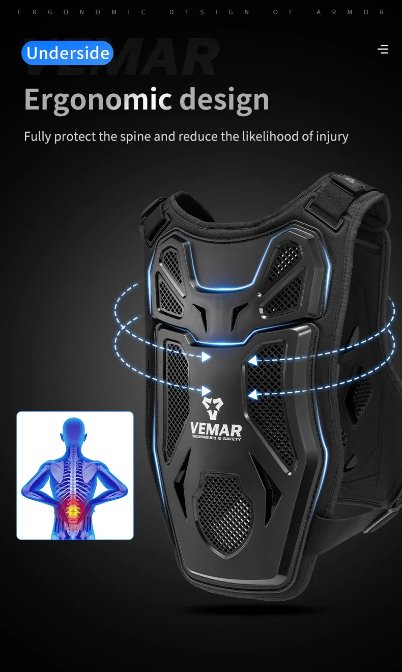 Motorcycle Motocross Racing Vest – Adult Off-Road Armor Chest Protector for Dirt Bike Safety