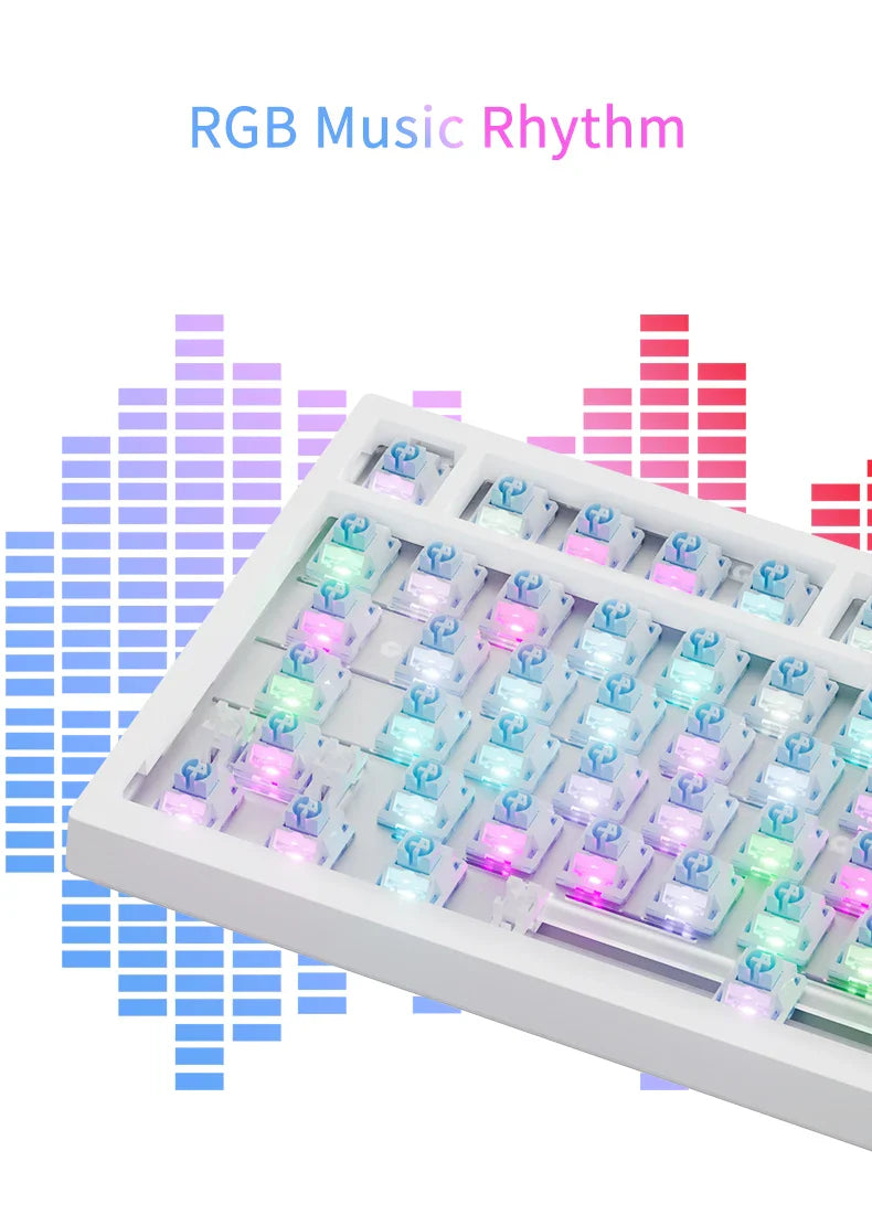 AJAZZ AK820/AK820 Pro Mechanical Gaming Keyboard – TFT Screen, Multifunction Knob, Wired/2.4G/Bluetooth Connectivity for PC