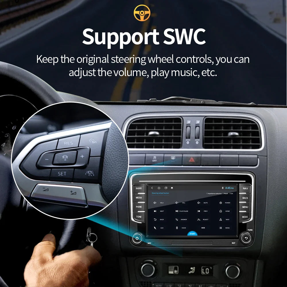 GRANDnavi Android 13 Car Radio GPS - 2Din Multimedia Player for VW, Skoda Octavia, Golf 5/6, Passat B6, Polo, Jetta