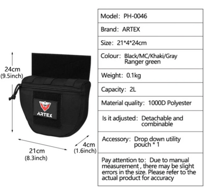 JPC/CPC Tactical Chest Pouch – Large Sub-Pouch MOLLE Expansion for Vest & Lower Belly Storage