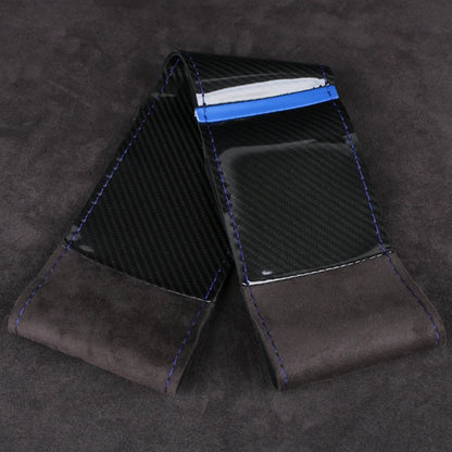 Dual-Tone Carbon Suede Steering Wheel Cover — Non-Slip, Soft Comfort, Universal Fit for Round & D-Type Wheels