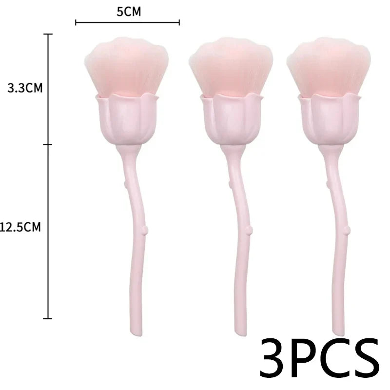 Rose Nail Dust Brush - Soft Manicure & Nail Art Cleaning Brush