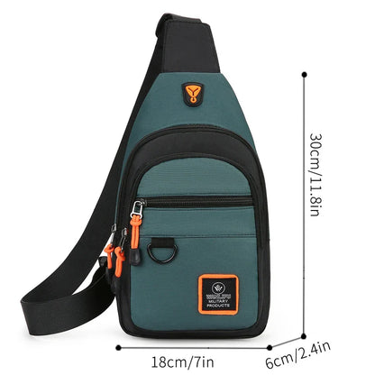 Fashion Men's Chest Bag – Lightweight Oxford Fabric Crossbody Shoulder Bag, Stylish Casual Waist Pack