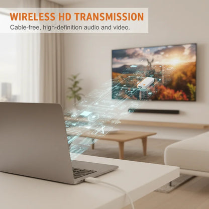 50M Wireless HDMI Extender Adapter – Type-C Compatible Transmitter & Receiver TV Stick Dongle for PC, Phone, Laptop & Monitor