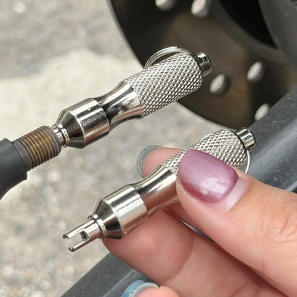 Universal Stainless Steel Tire Repair Screwdriver & Valve Wrench with Key Ring – Car & Motorcycle Tire Repair Tool