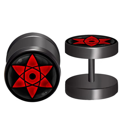 Anime Naruto Earrings – Uzumaki & Uchiha Itachi Sharingan Studs, Cosplay Accessories for Men, Women & Girls Gift