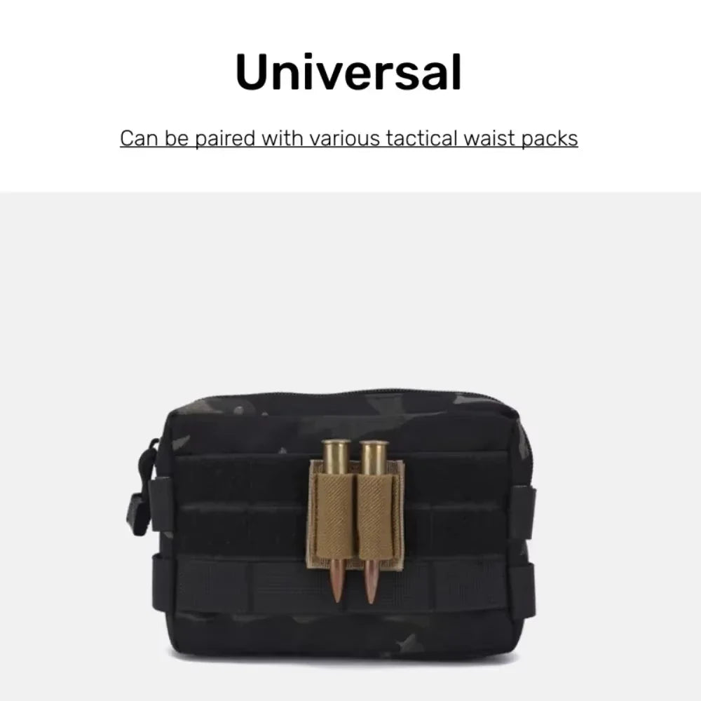 DIZETION Tactical 2-Round Holder Patch – Adhesive Hook & Loop Cartridge Pouch for M4 Shotgun Hunting