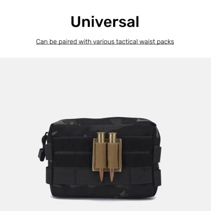 DIZETION Tactical 2-Round Holder Patch – Adhesive Hook & Loop Cartridge Pouch for M4 Shotgun Hunting