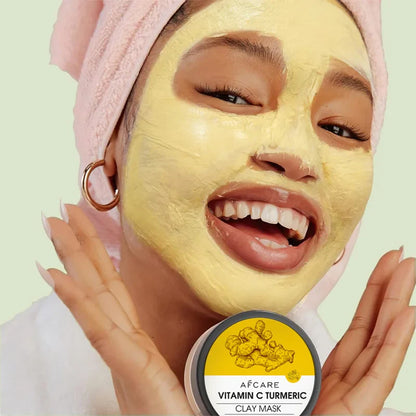4pcs Clay Facial Mask Set — Turmeric, Vitamin C, Green Tea & Rose Clay for Deep Cleansing, Moisturizing & Pore Refining (320g)