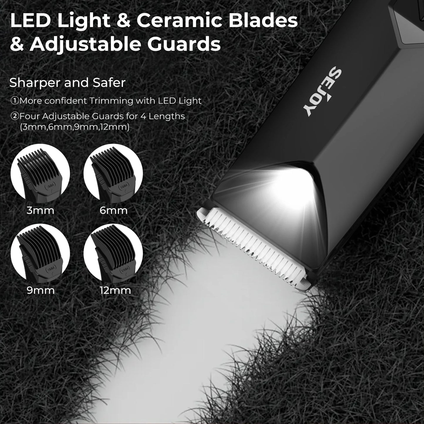 Sejoy Professional Men’s Hair Clippers – Electric Trimmer for Beard, Body, Groin & Pubic Hair Shaving