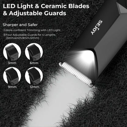 Sejoy Professional Men’s Hair Clippers – Electric Trimmer for Beard, Body, Groin & Pubic Hair Shaving