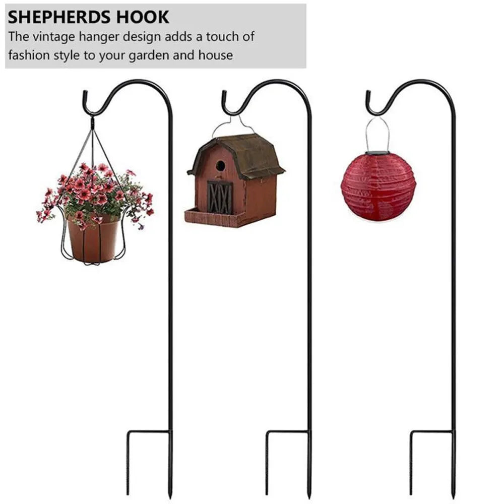 Shepherd Hooks Garden Stakes - Plant Hook, Lantern Hanger, Outdoor Decor, Available in 76cm, 80cm, 100cm