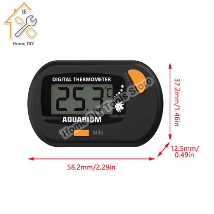 Digital Aquarium Fish Tank Thermometer - Temperature Sensor Meter Tester with Suction Cup, Measurement Range: -50°C to 70°C