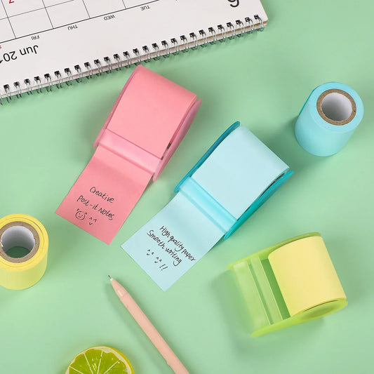 JIANWU Creative Roller Sticky Notes – Reusable Memo Notepad for Office, Diary & Message Writing Stationery Accessories
