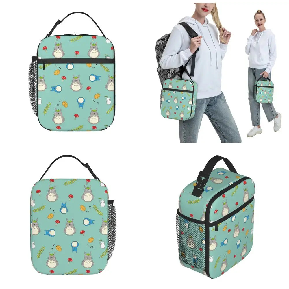 Totoro Miyazaki Anime Insulated Lunch Tote Bag – Portable Thermal Cooler for School & Office