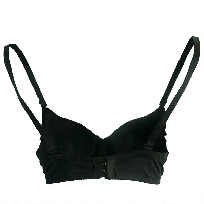 Silver Rivets Punk Rave Bralette — Gothic Sexy Push-Up Bra Top for Women