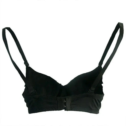 Silver Rivets Punk Rave Bralette — Gothic Sexy Push-Up Bra Top for Women