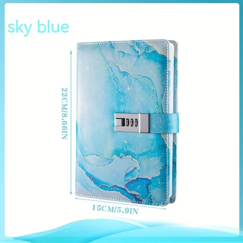 A5 Fashion Password Book with Lock – Creative Journal Notebook & Student Notepad Stationery