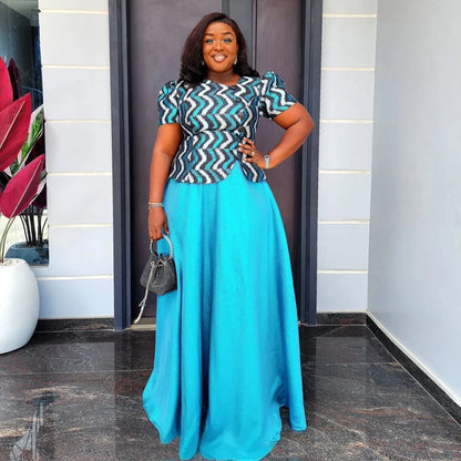 Elegant African Dresses for Women - Plus Size Dashiki Ankara Long Dress for Wedding & Party 2025