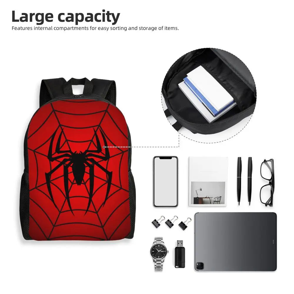 Custom Spider-Man Web Backpack – Water-Resistant School & College Bag for Men and Women