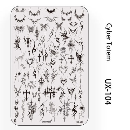 UX Serial 2 Stainless Steel Stamping Plate Template – Vintage Abstract Fabric Texture Pattern for Nail Art, Floral Lace, Xmas & Halloween Designs (UX52)