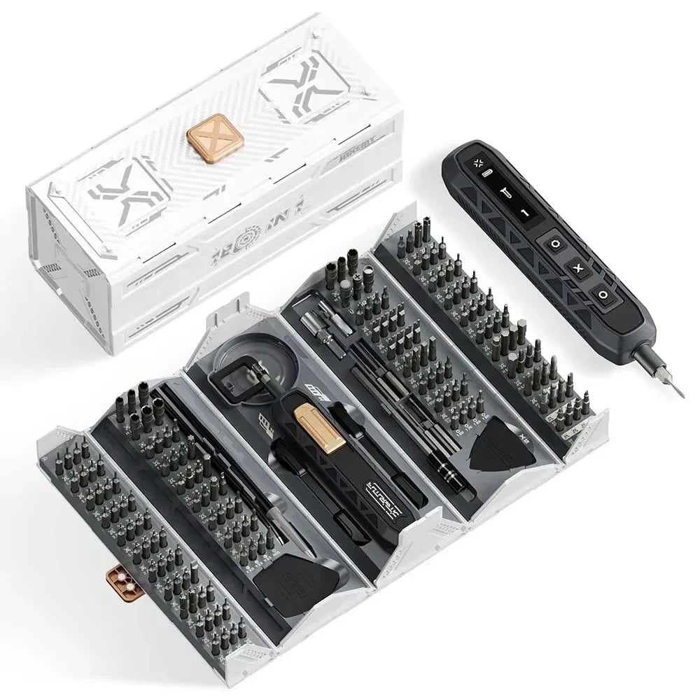 180-in-1 Precision Electric Screwdriver Set — Magnetic Phillips, Torx & Hex Bits with LED Repair Tool Kit Gift for Men