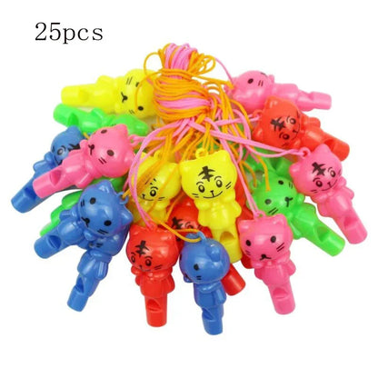 Random Cute Animal Cat Whistle – Plastic Sport & Cheerleading Toy, Kids Birthday Party Favor Gift