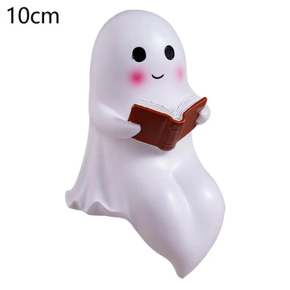 Cute Ghost Reading Book Lamp — Halloween Night Light for Bedroom, Adorable Ghost Decor for Book Lovers