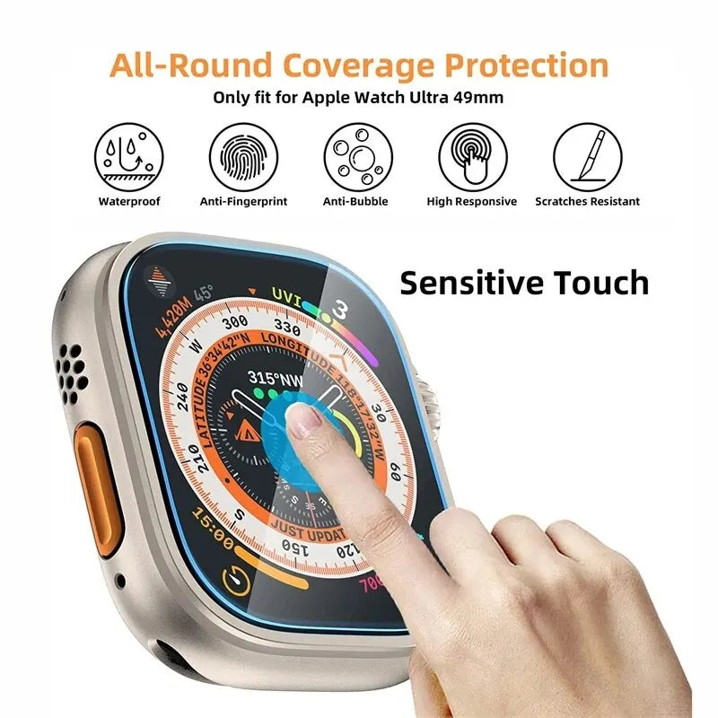 Ultra Alignment Tool & Tempered Glass Film for Apple Watch 49mm - Easy Install Screen Protector for iWatch Ultra 2