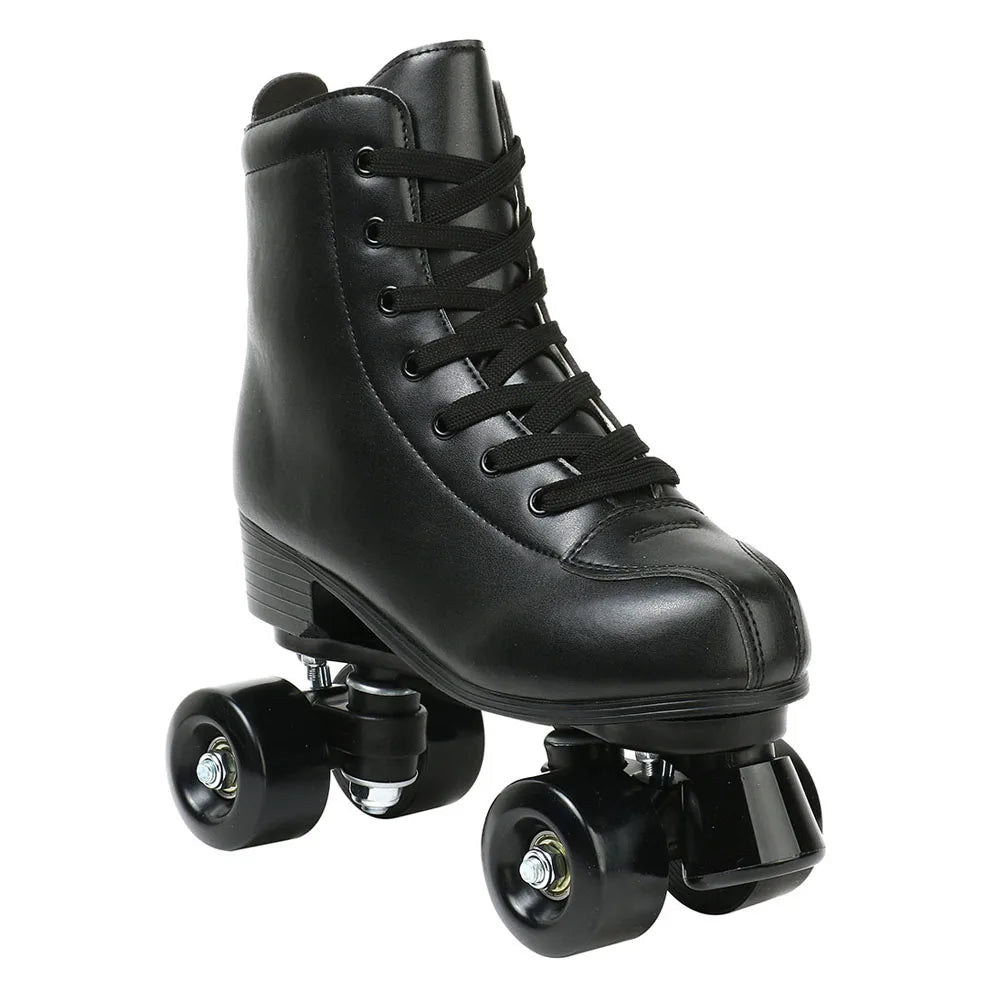 PU Leather Roller Skates – Inline & Quad Skating Shoes, Flashing 4-Wheel Sneakers, Europe Size, Training & Fun