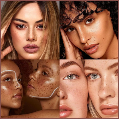 Air Cushion Freckle Stamp Kit - Lifelike Natural Simulation Fake Freckles for Face & Body, Waterproof Makeup Dot Spot Comb