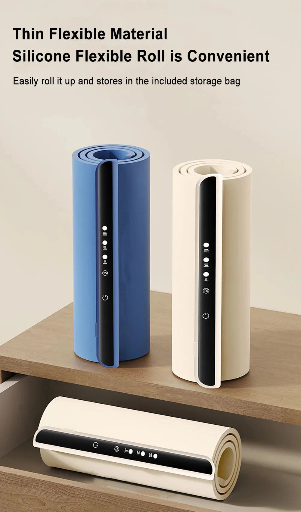 Electric Warming Tray – Foldable Silicone Food Warmer Plate, Fast Heating Portable Mat for Parties