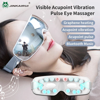 Eye Massager with Acupoint Vibration & Hot Compress | Bluetooth Music Eye Care Device