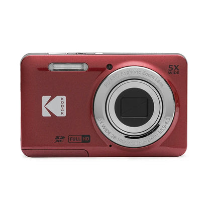 KODAK PIXPRO FZ55-RD 16MP Digital Camera – 5X Optical Zoom, 28mm Wide Angle, 1080P Full HD Video, 2.7" LCD Vlogging Camera