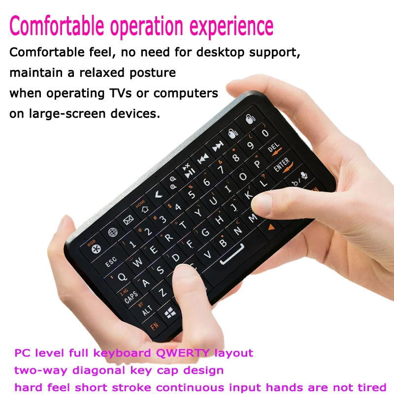 Mini Keyboard Gyroscope – Dual Mode 2.4G & BT5.0 Backlit Wireless Remote for Android, Smart TV, PC