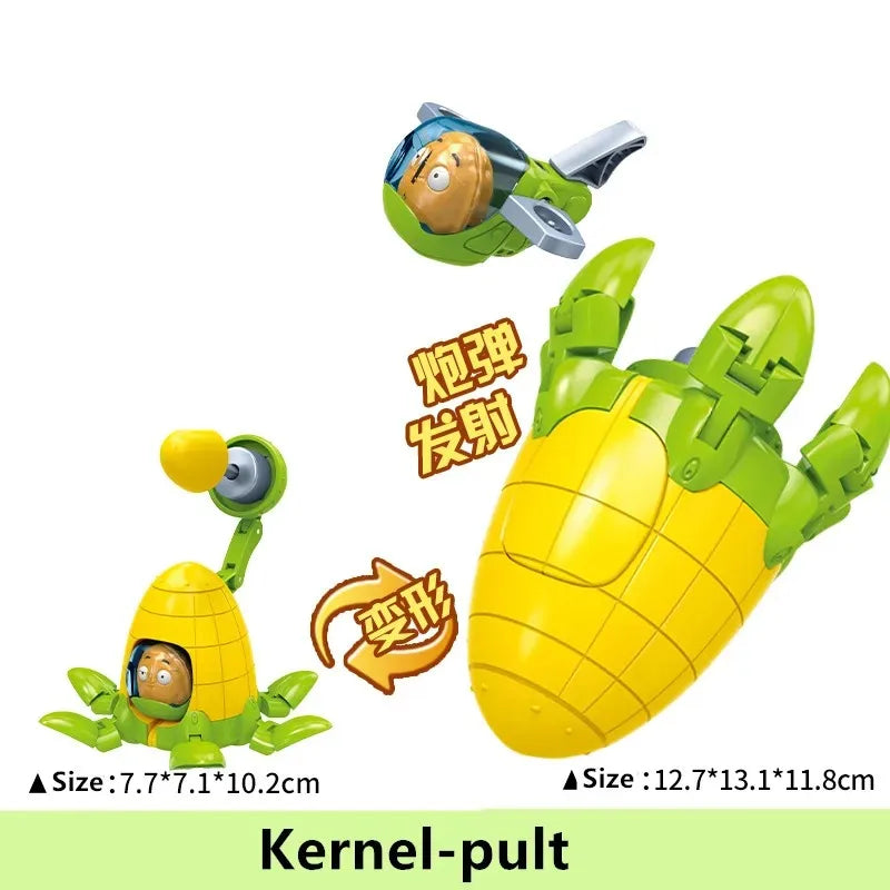 2025 Plants vs. Zombies Action Figure Set – Robot Sunflower, Cactus & Corn PVC Deformation Toys for Kids Gift