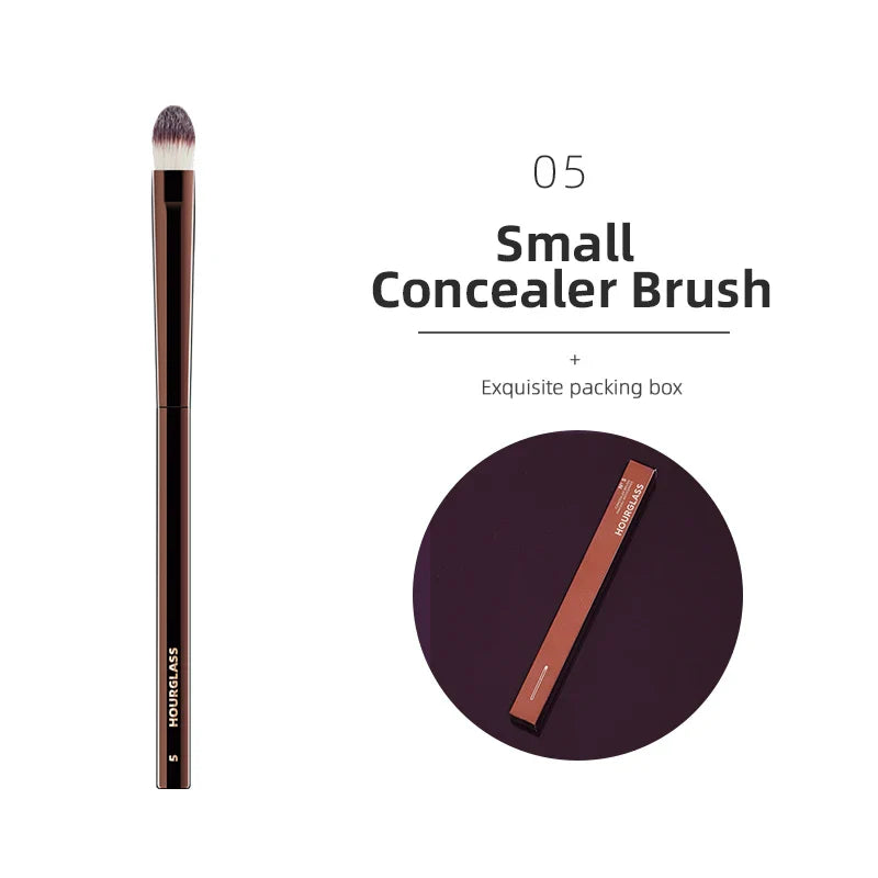 Hourglass Retractable Makeup Brush Set – Professional Eyeshadow, Foundation, Concealer, Powder, Bronzer, Blusher & Eyeliner Brushes