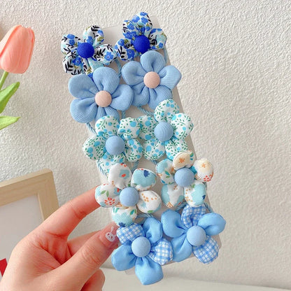 10 Pcs Baby Girl Flower Hair Bands Set – Cute Colorful Soft Scrunchies Ponytail Holders for Kids