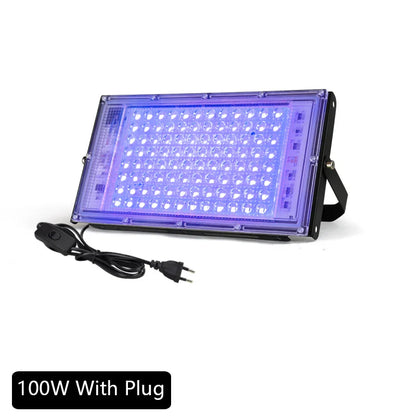 395nm-400nm LED UV Floodlight — 50W/100W 220V Waterproof Ultraviolet Stage Blacklight for Disco & Party