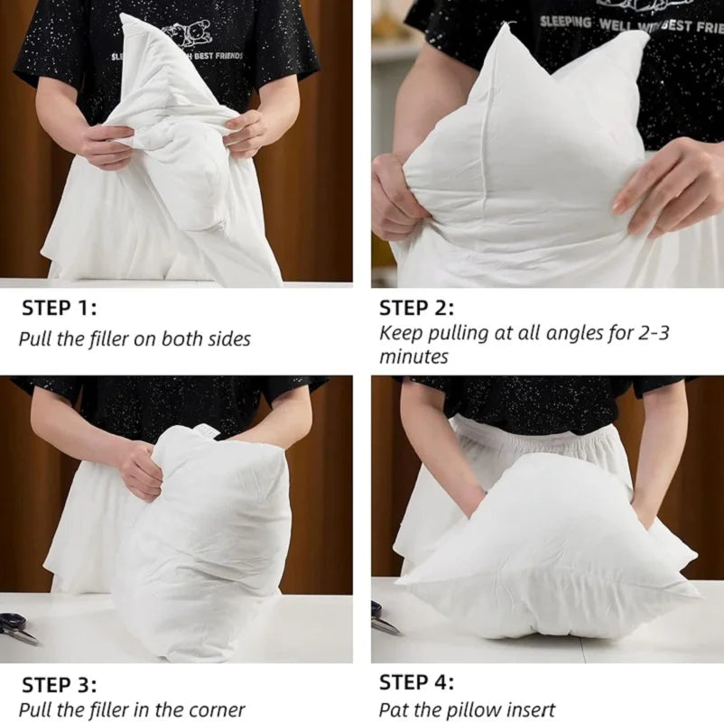 Soft Fluffy Throw Pillow Insert – White Cushion Inner Pad, Plump Stuffer for Decorative Pillows, 30x50cm, 45x45cm, 50x50cm