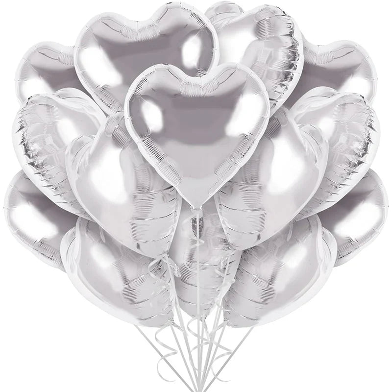 18 Inch Red Heart Foil Balloons - Love Shape Aluminum Balloons for Wedding, Birthday & Home Party Decorations