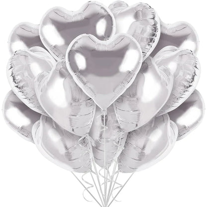18 Inch Red Heart Foil Balloons - Love Shape Aluminum Balloons for Wedding, Birthday & Home Party Decorations
